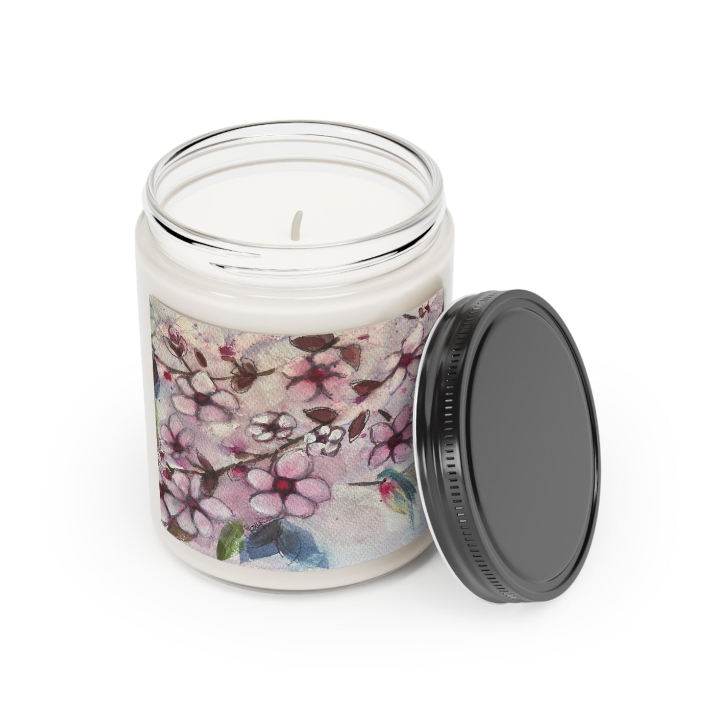 Hummingbird in Cherry Blossoms Candle