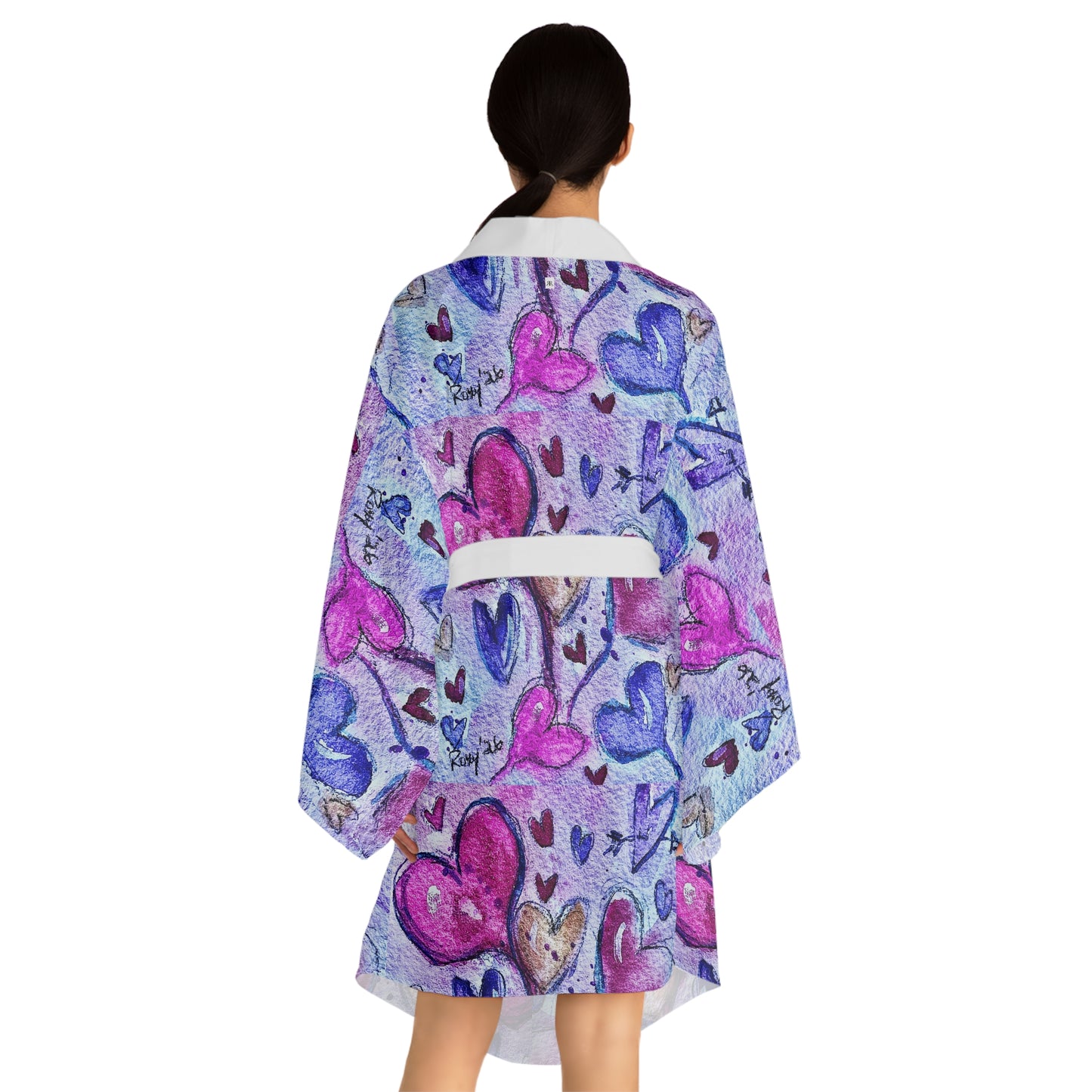Kimono Robe-Floating Hearts Parade — Romantic  Gift for Her