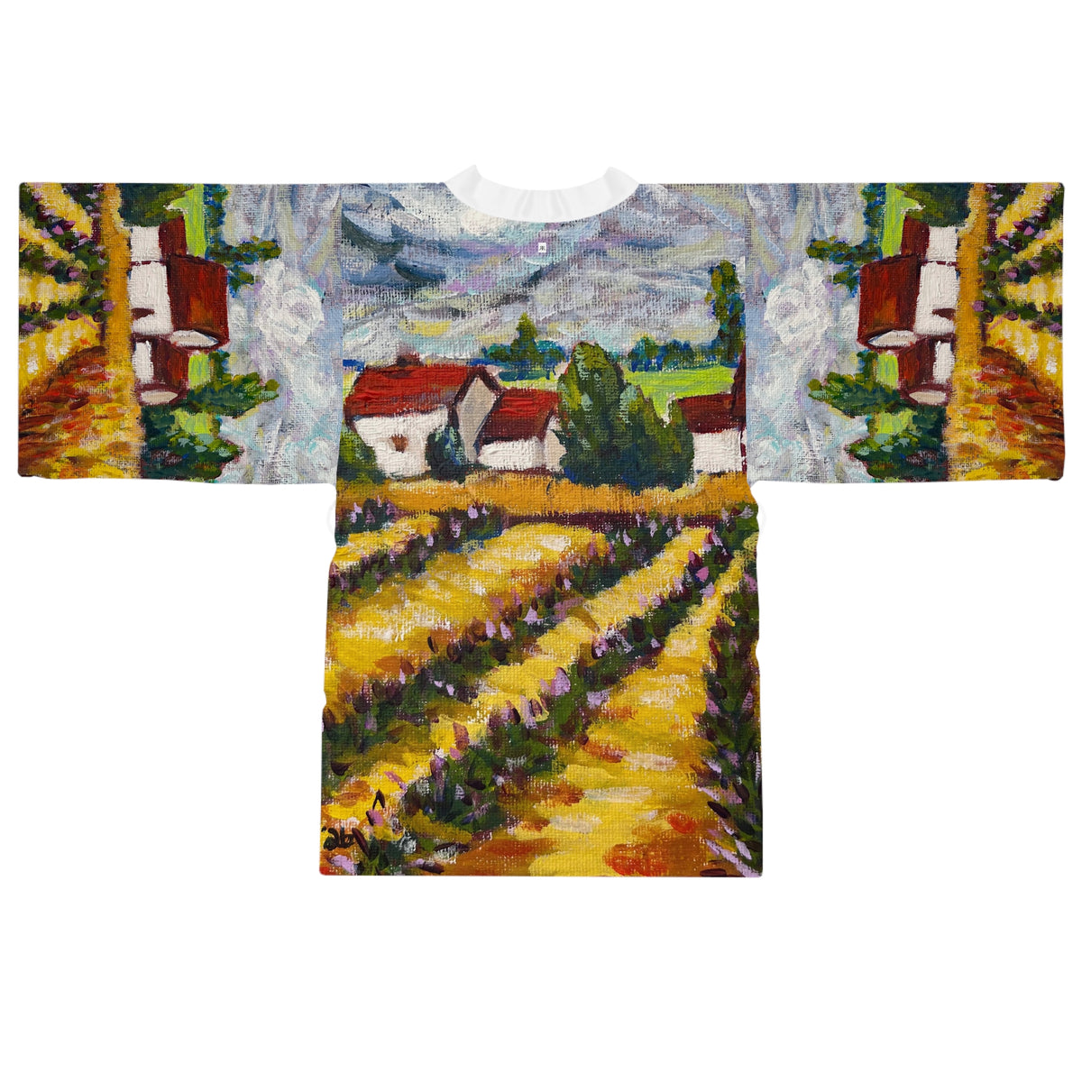 Kimono Robe-Charming Cotswolds Lavender Farm --Romantic Gift for Her