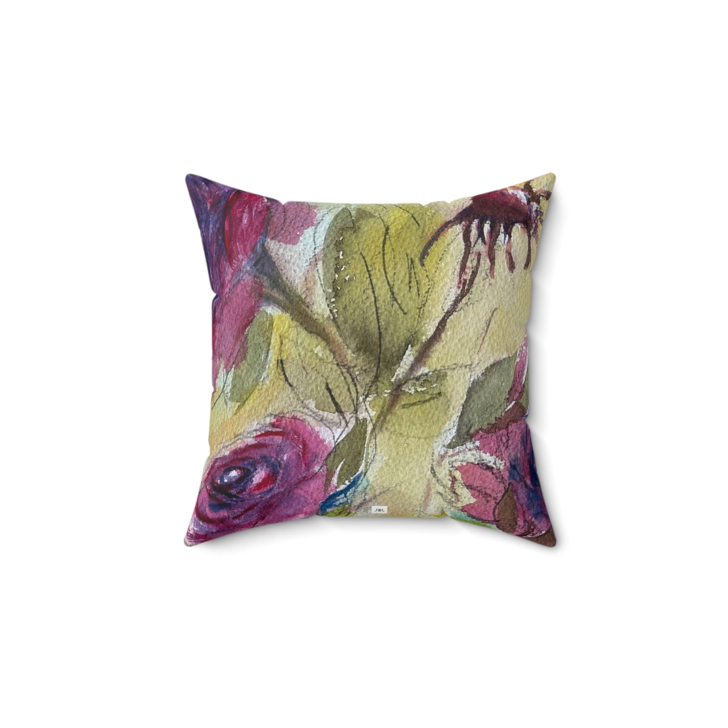 Fluffy Red Roses Indoor Spun Polyester Square Pillow