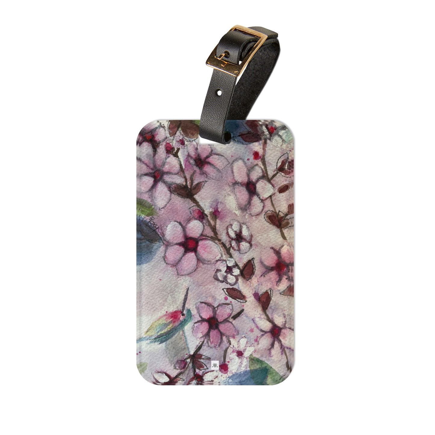 Hummingbird in Cherry Blossoms Luggage Tag
