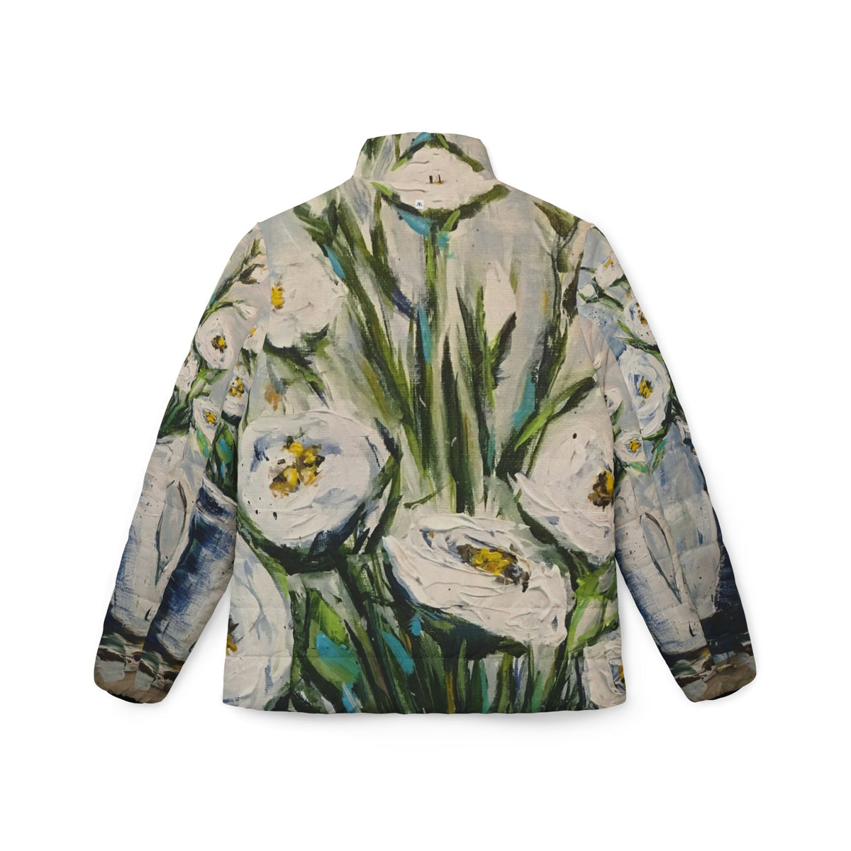 Women's Puffer Jacket - Roxy Rich Fine Art -Shabby Roses 2