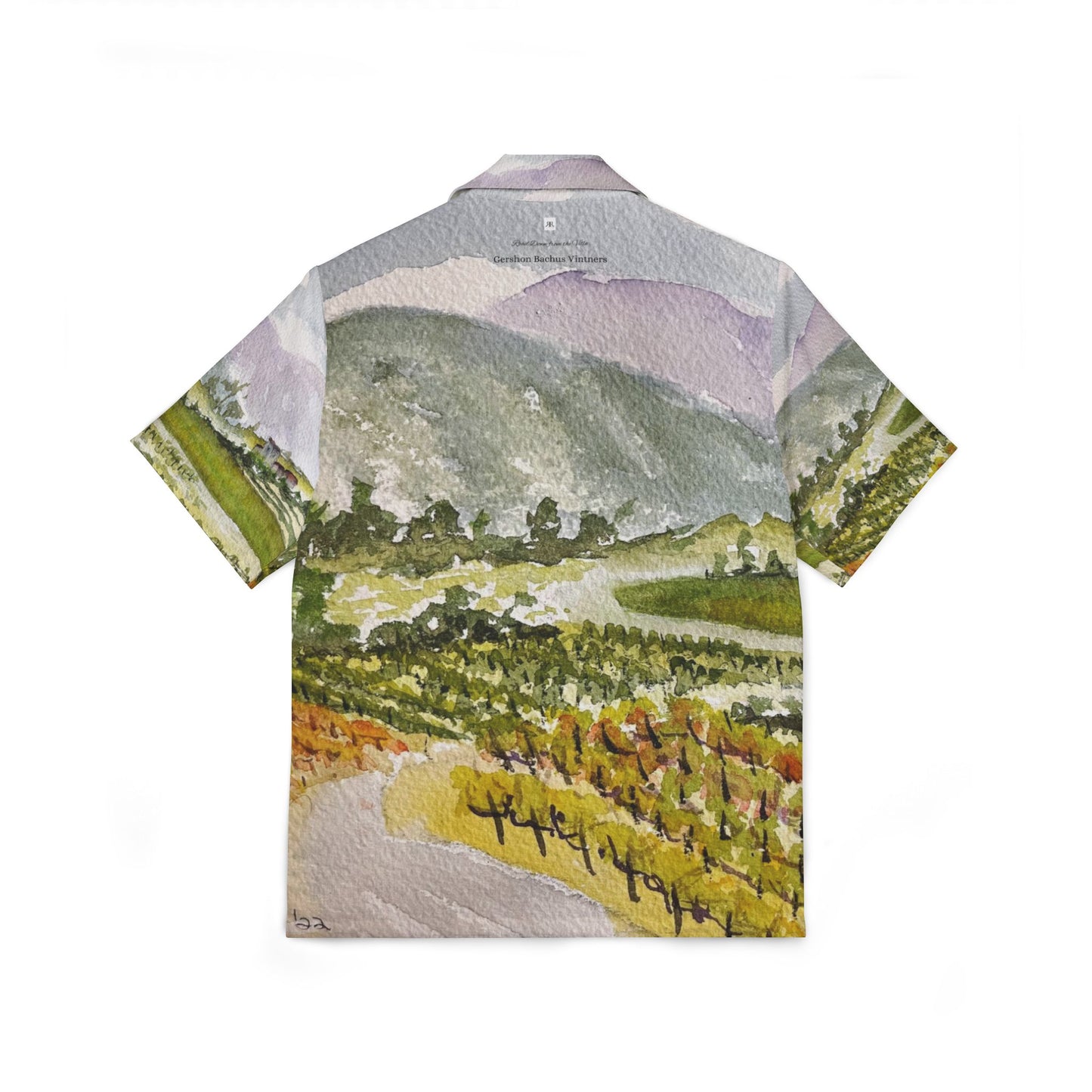 Men's European Fit Hawaiian Camp Shirt -Road Down from the Villa-GBV
