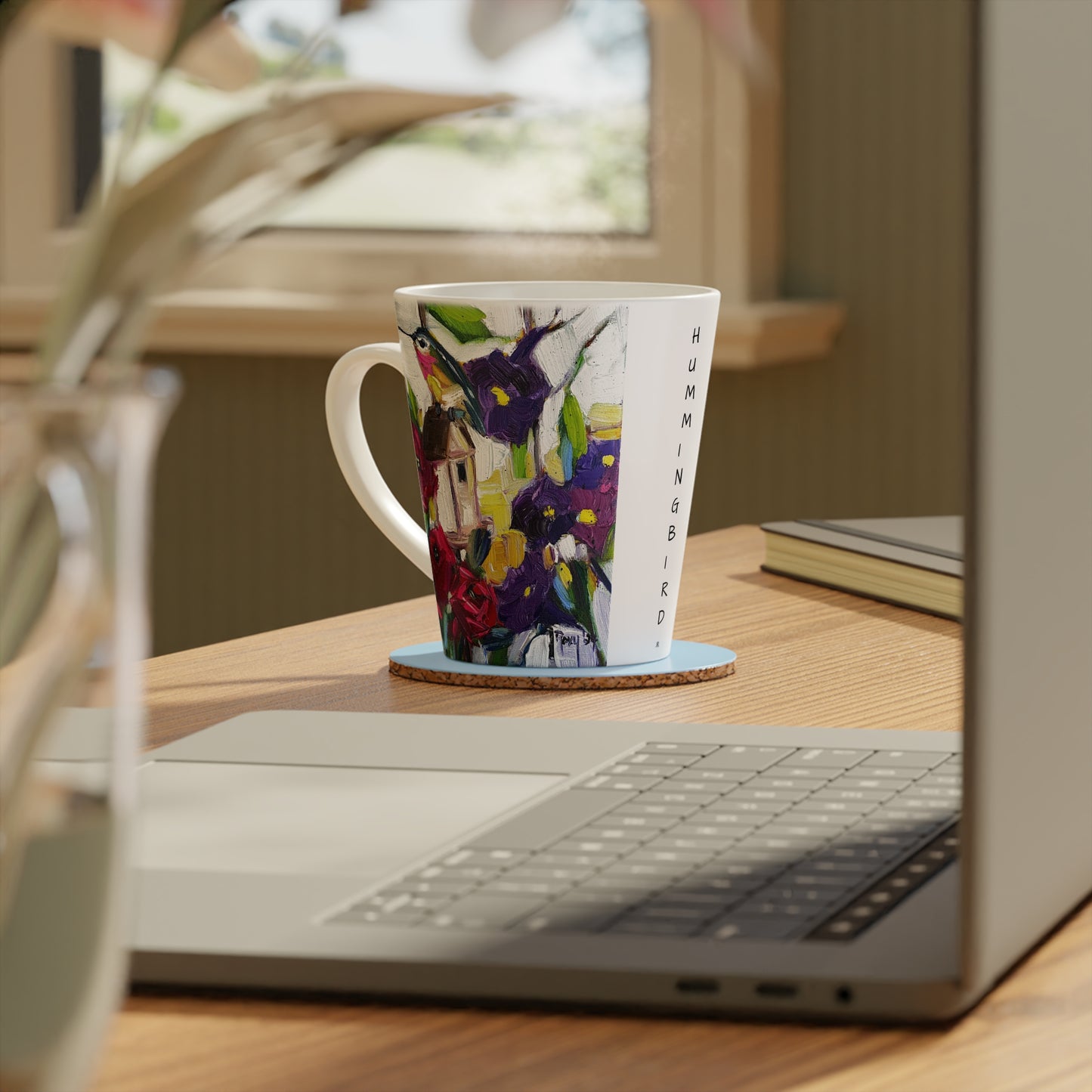 Hummingbird at the Window Latte Mug, 12oz