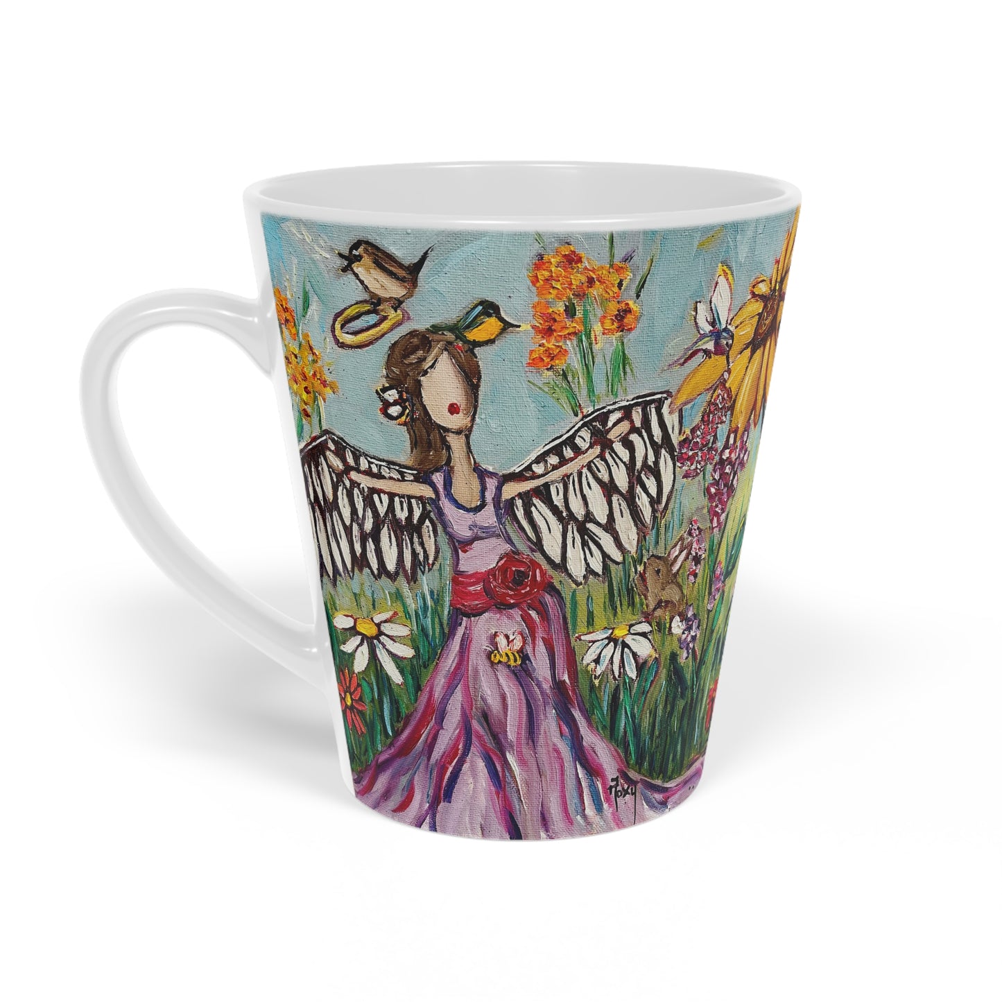 Garden Angel  Latte Mug, 12oz