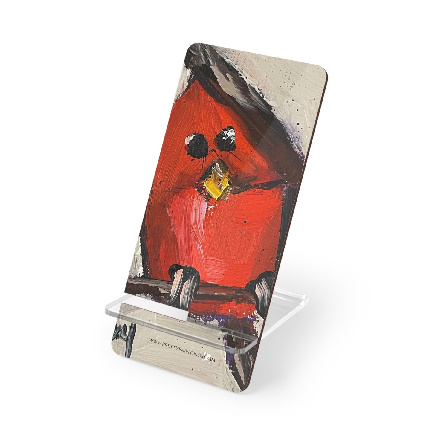 Whimsical Cardinal Chick-Phone Stand