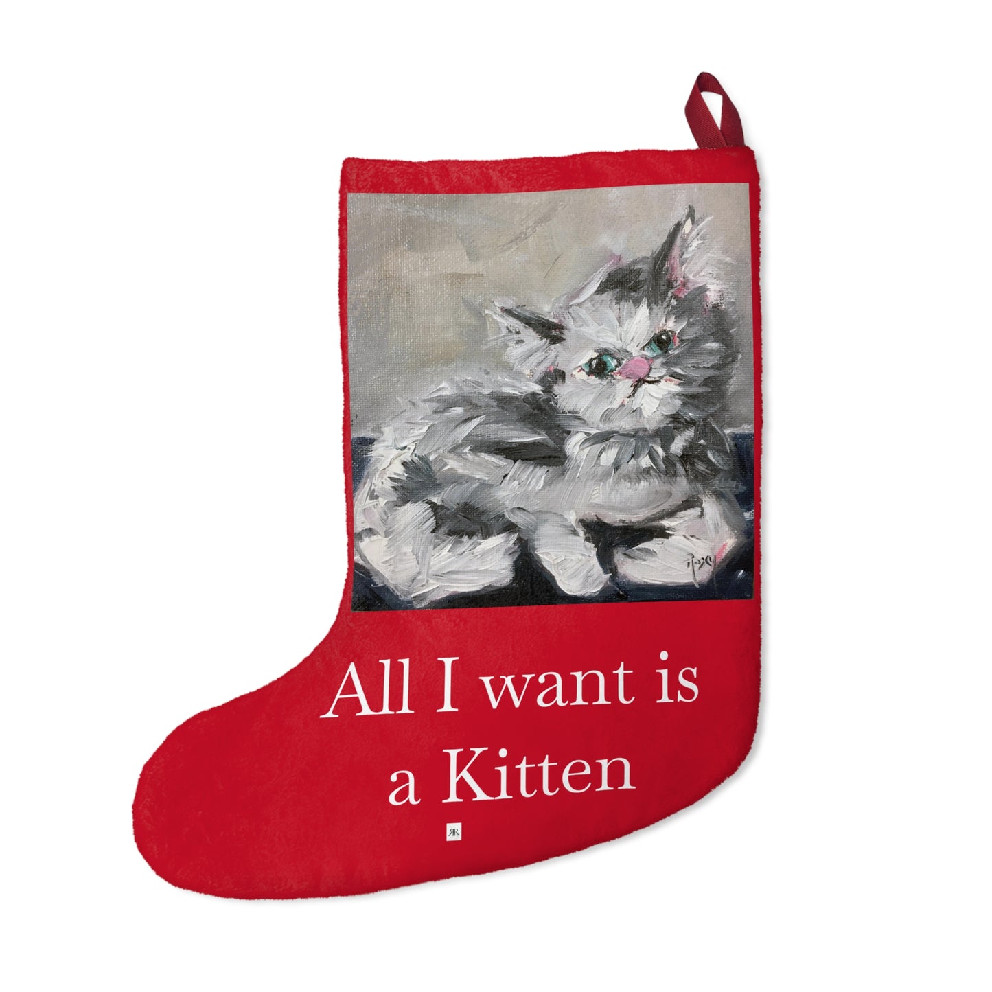 Babe Persian Kitty "All I want is a Kitten" Christmas Stocking