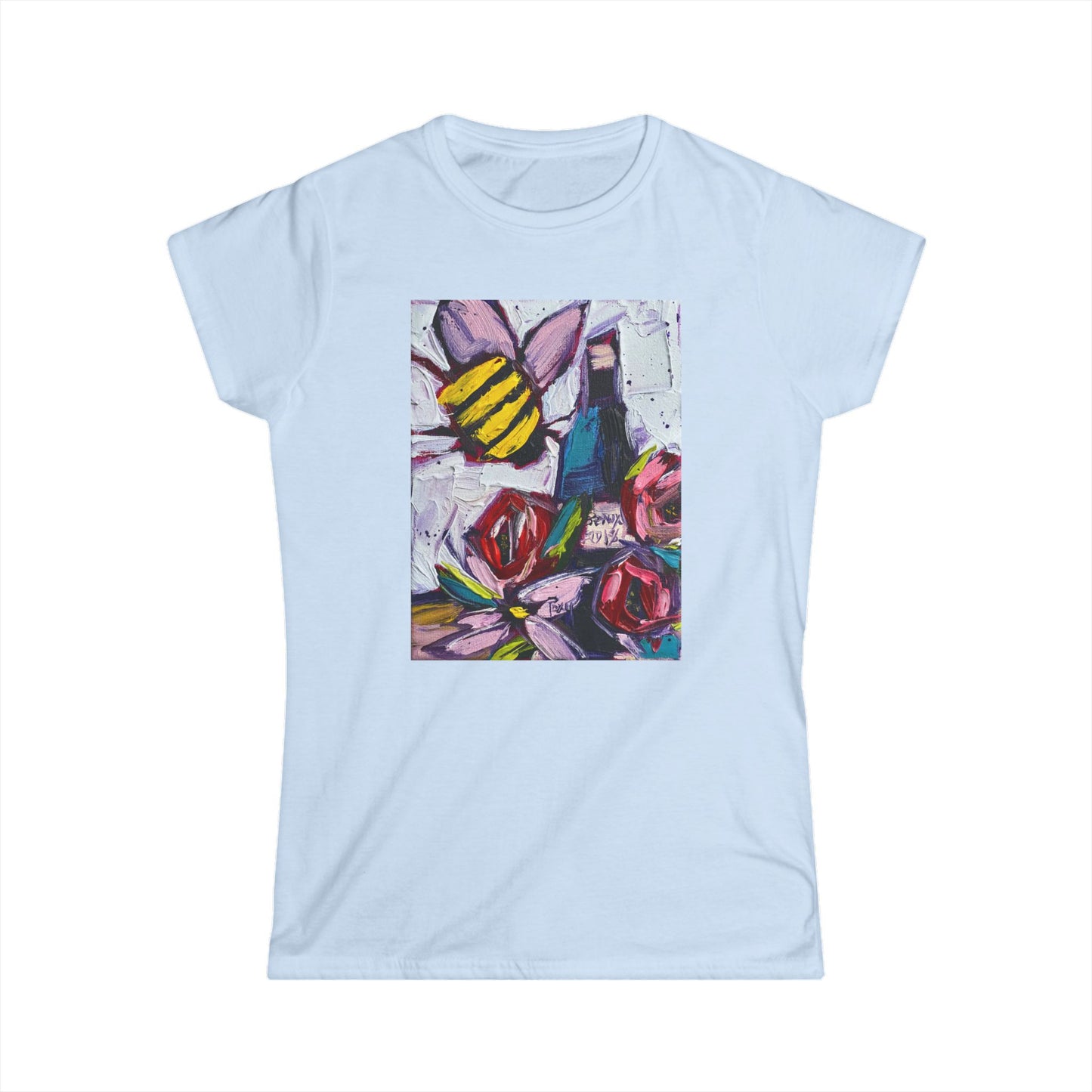 Bee Happy Women's Softstyle  Semi-Fitted Tee