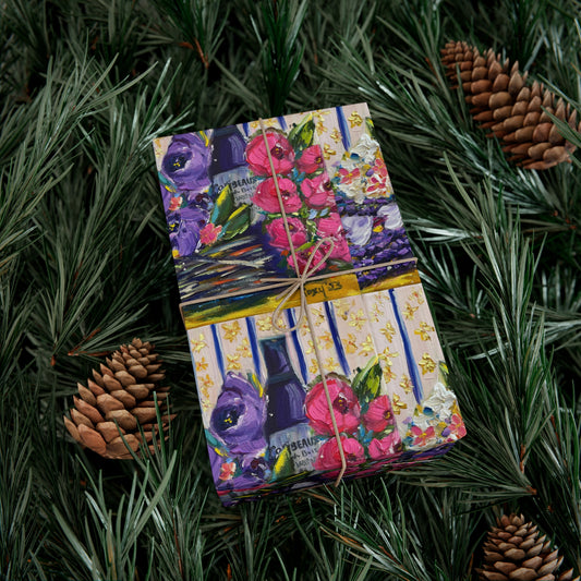 Wine and Lavender Gift Wrapping Paper