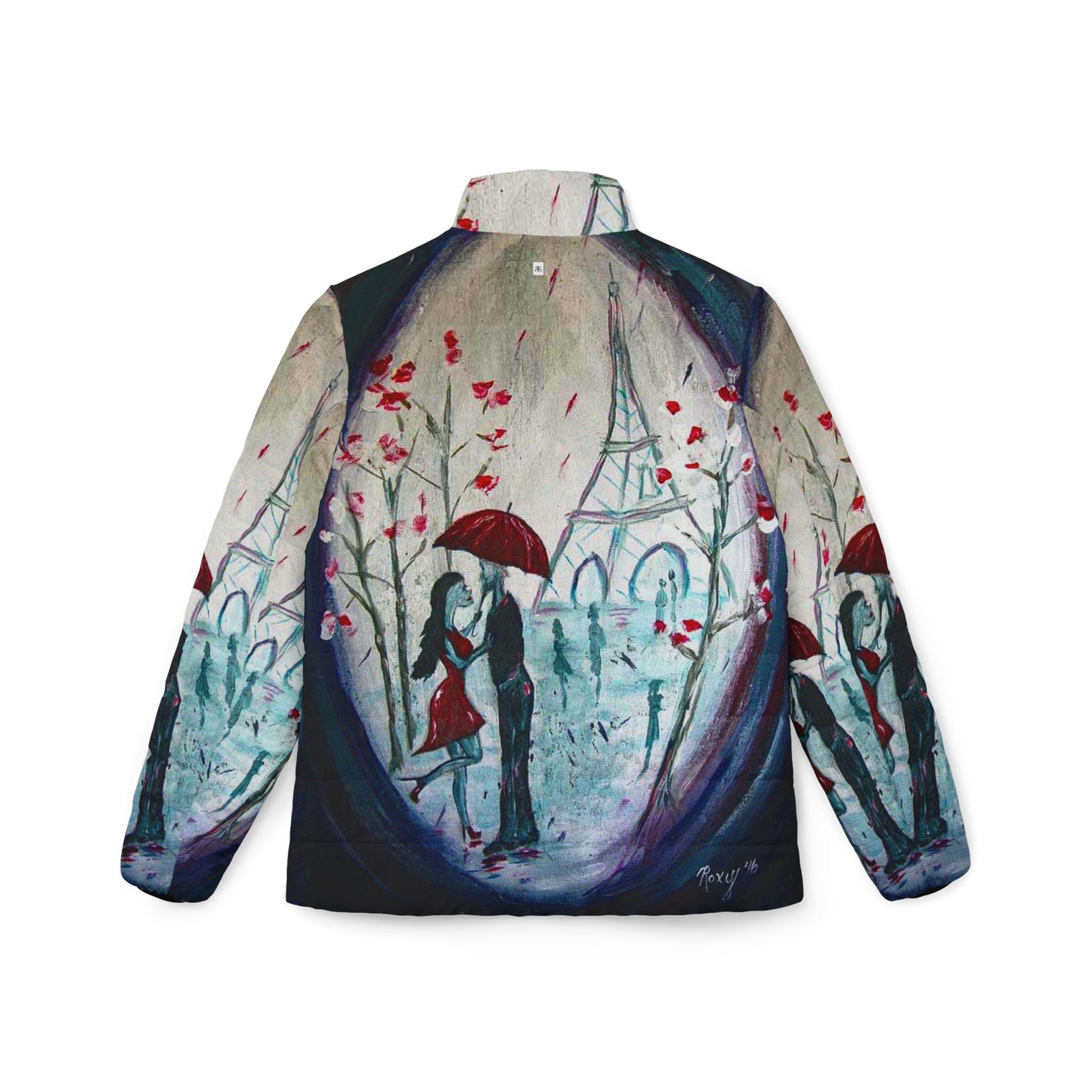 Women's Puffer Jacket - Roxy Rich Fine Art -I Only have eyes for You-Paris Couple