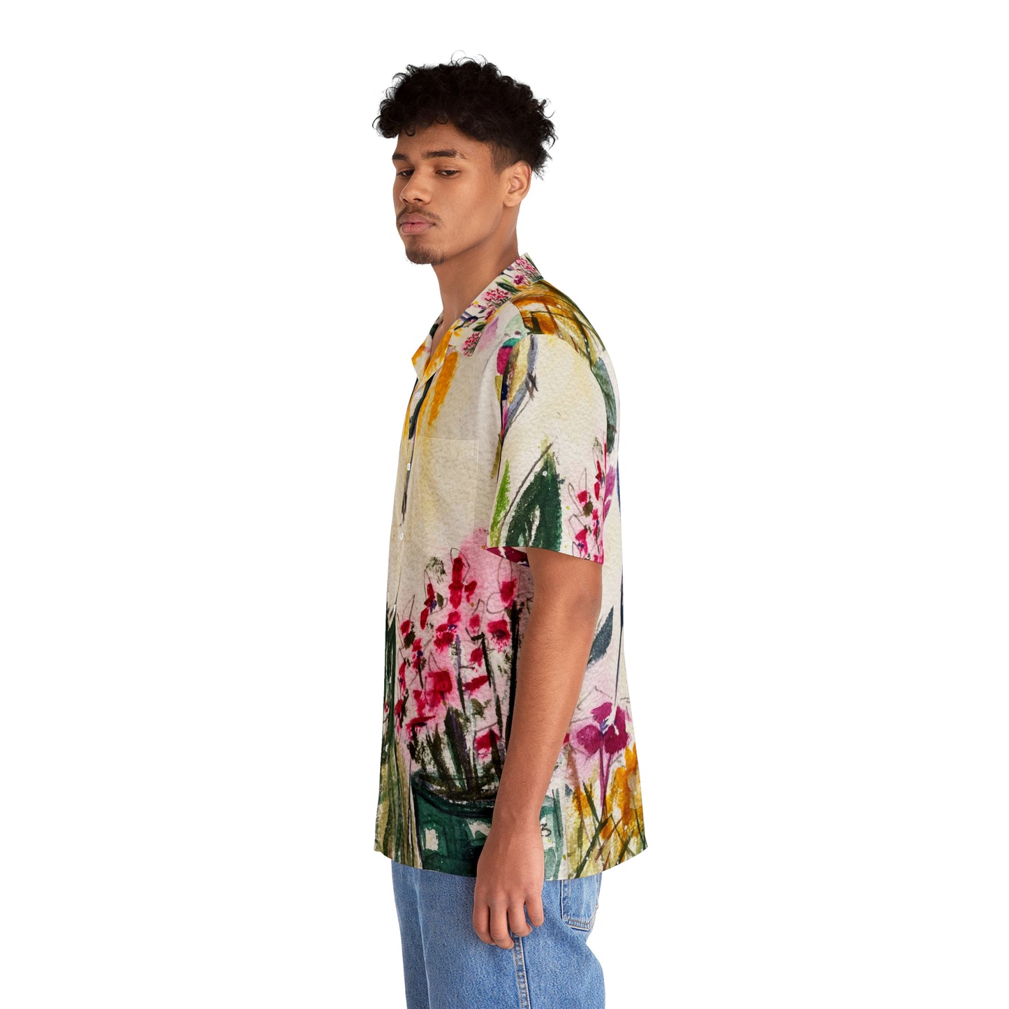 ¡Zoom! Camisa hawaiana para hombre Whimsical Hummingbird