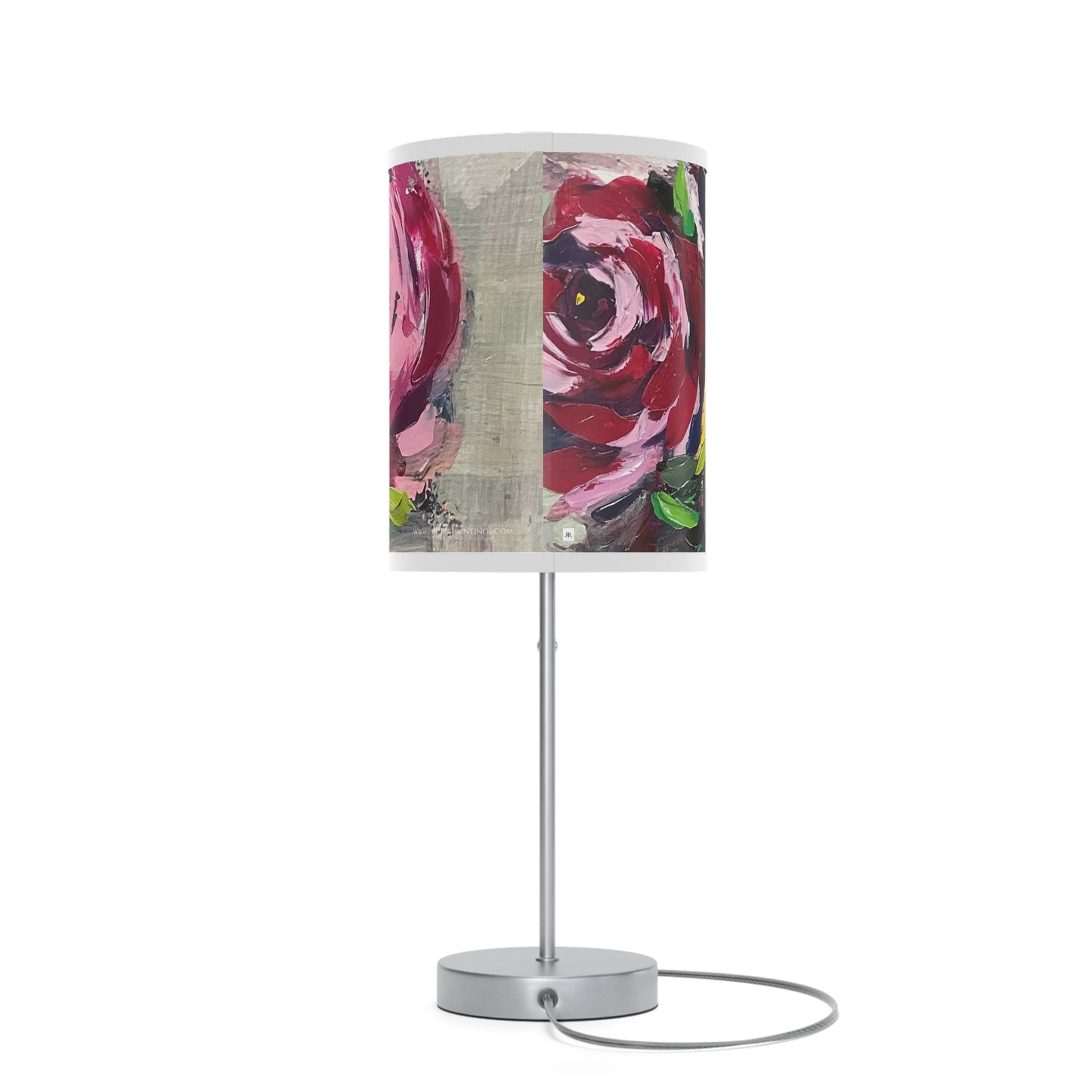 Shabby Pink Roses Lamp on a Stand, US|CA plug