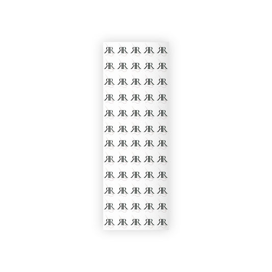 Papel de regalo Roxy Rich Double R con logotipo de pincel para rollos de papel de regalo impresos artísticos, 1 unidad