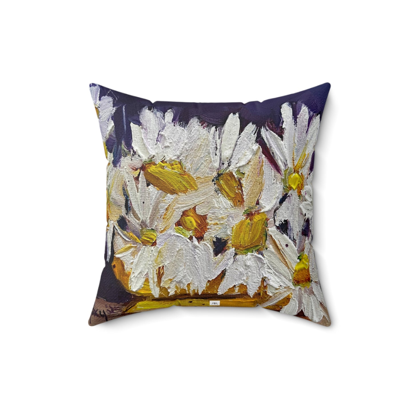 Indoor Spun Polyester Square Pillow-Vase of Dasies