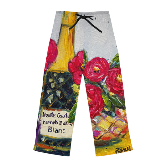 Pajama Pants - French Bubbles- Women's Pajama Pants