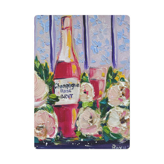 Pink Champagne and Peonies Poker Cards/Playing Cards