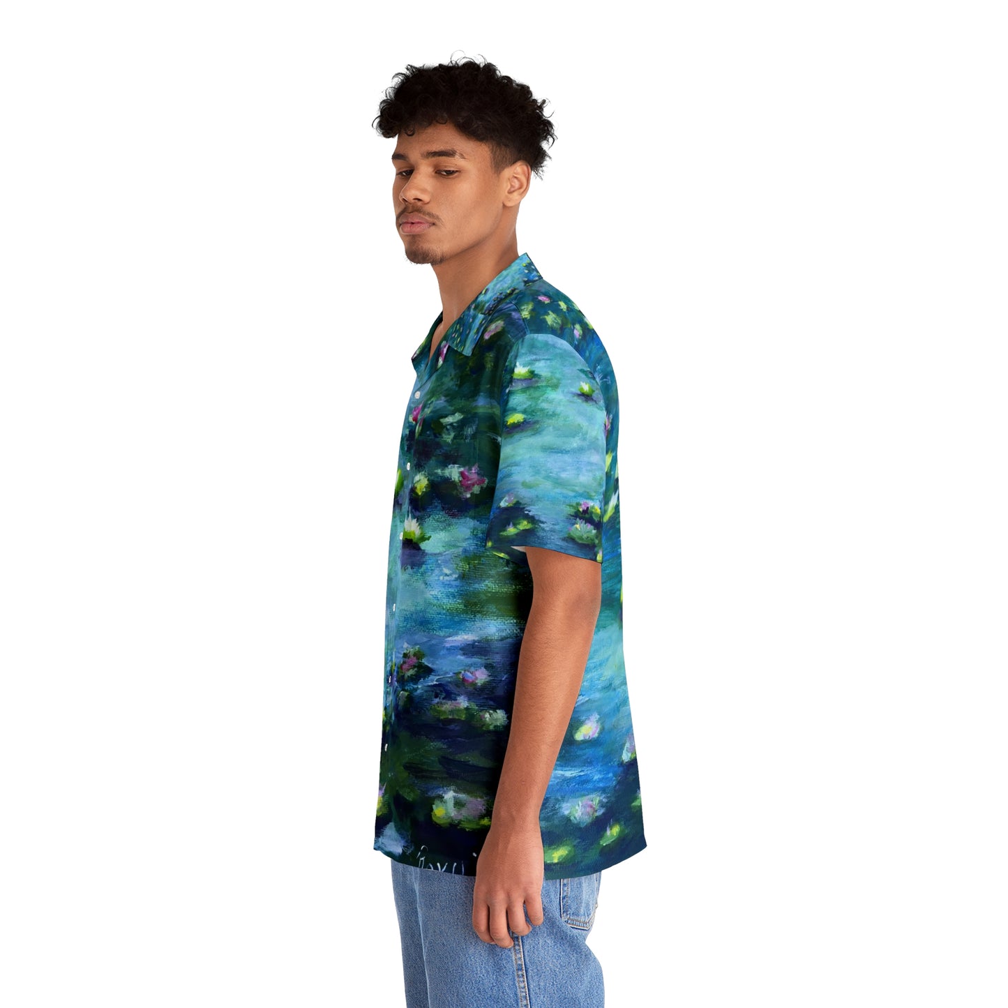 Water Lilies  Men's Hawaiian Shirt