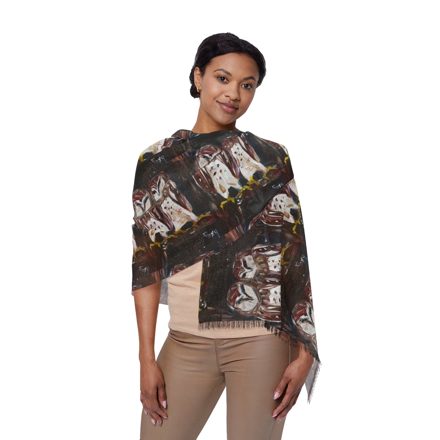 Colorful Scarf — Artistic Lightweight Neck Wrap- Gangsta Barn Owls