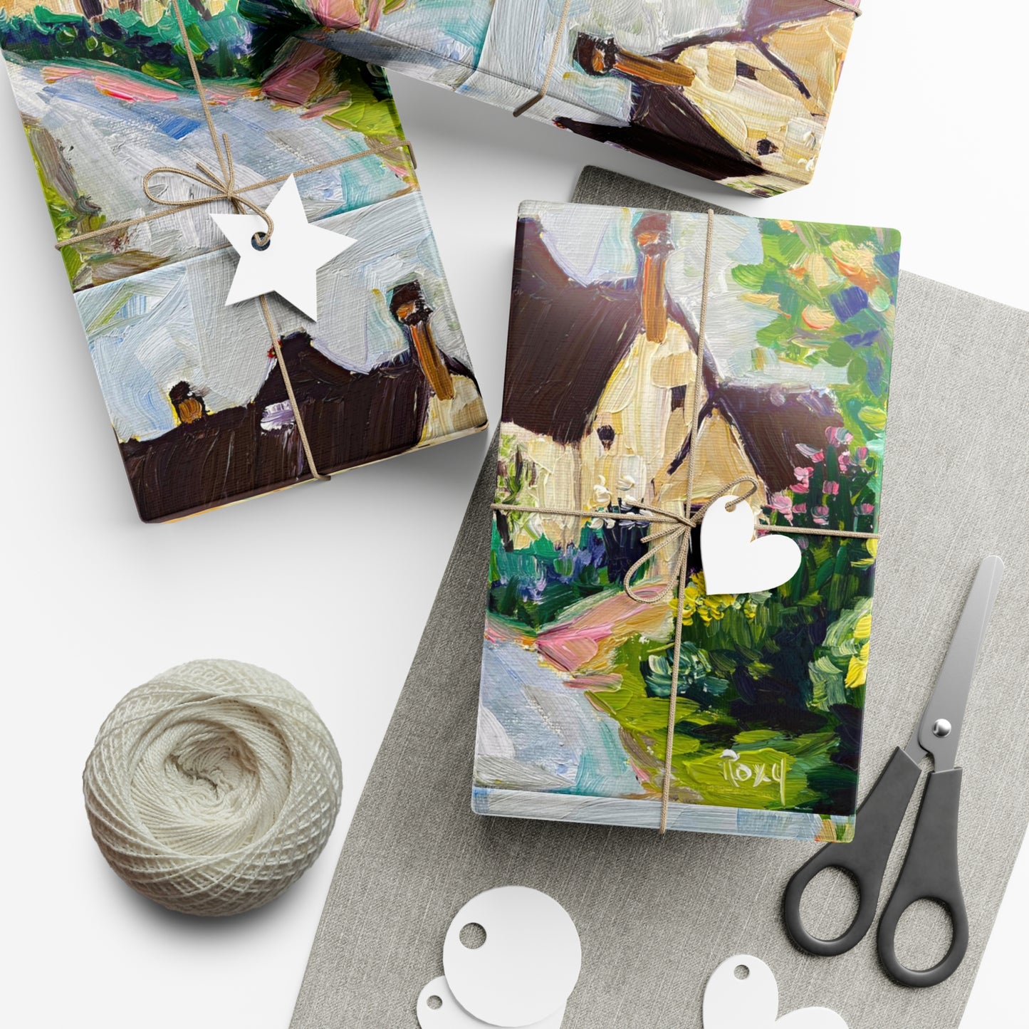 Charming Thatched Cottages Cotswolds Gift Wrapping Paper -Ships from America