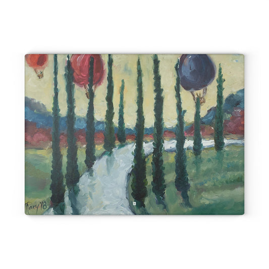 Wine Country Balloons Glass Cutting Board