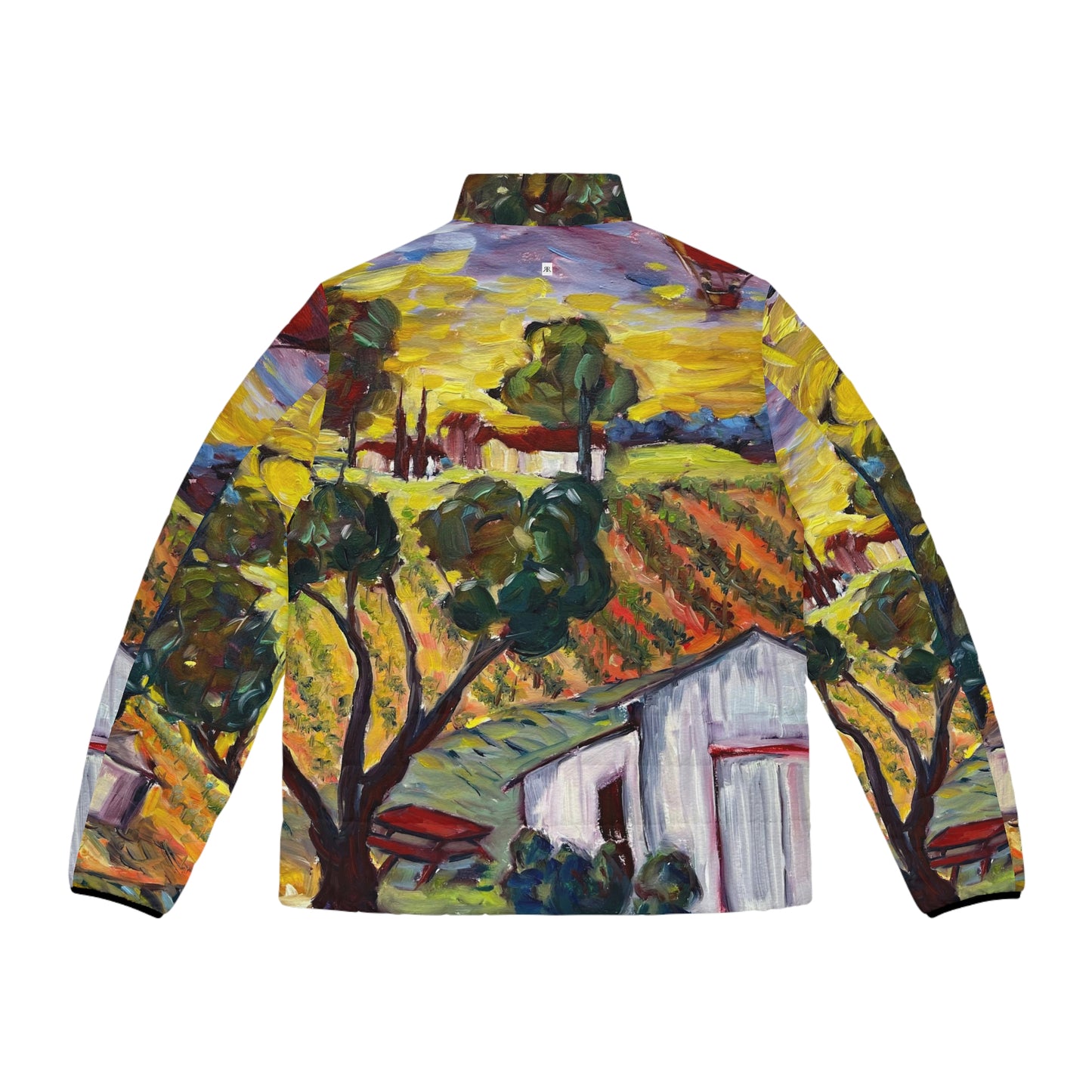 Men's Puffer Jacket - Roxy Rich Art, Unique Bright Colors-Ultimate Sunrise