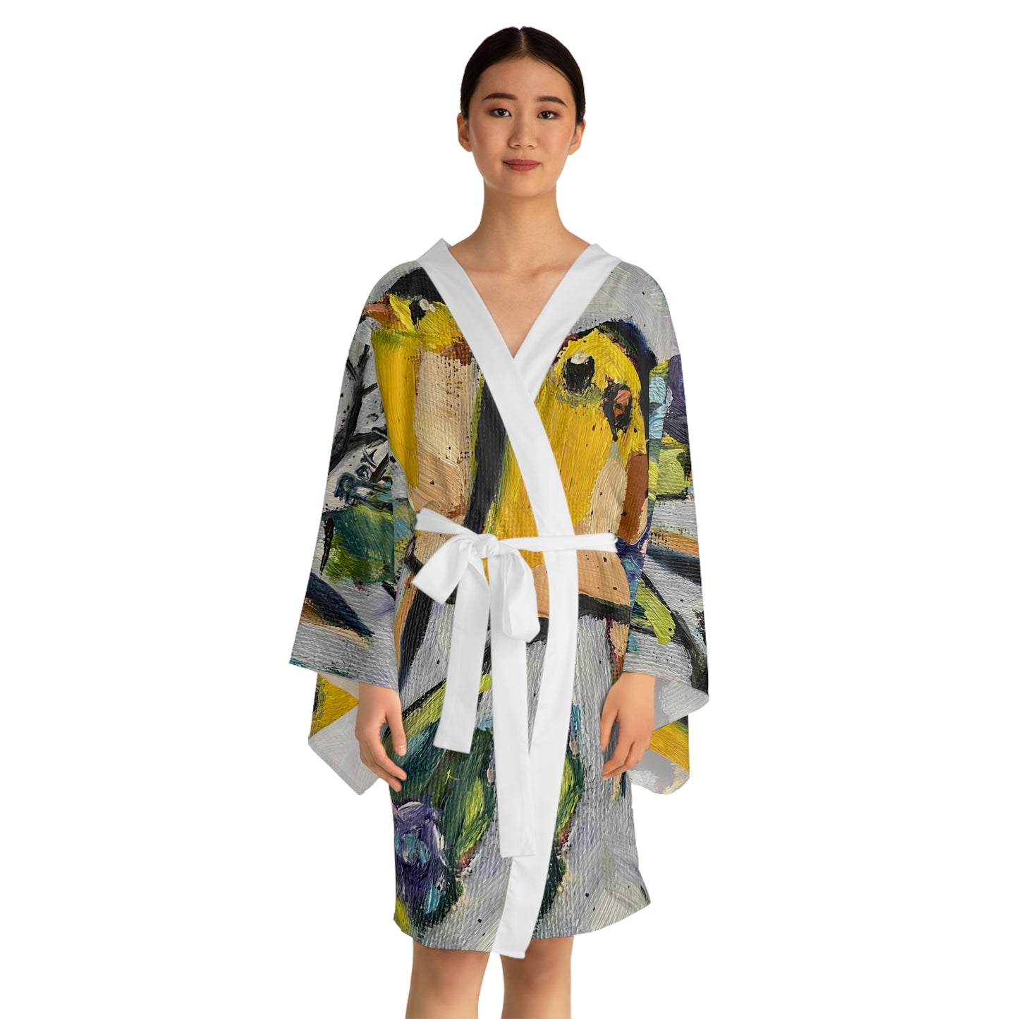 Kimono Robe - Morning Glory Goldfinches