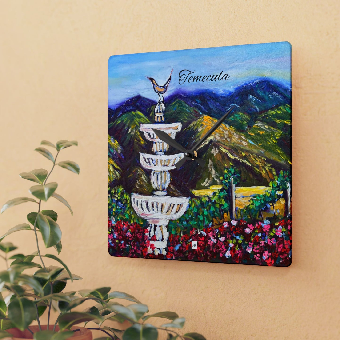 Fountain Vista at GBV "Temecula" Acrylic Wall Clock