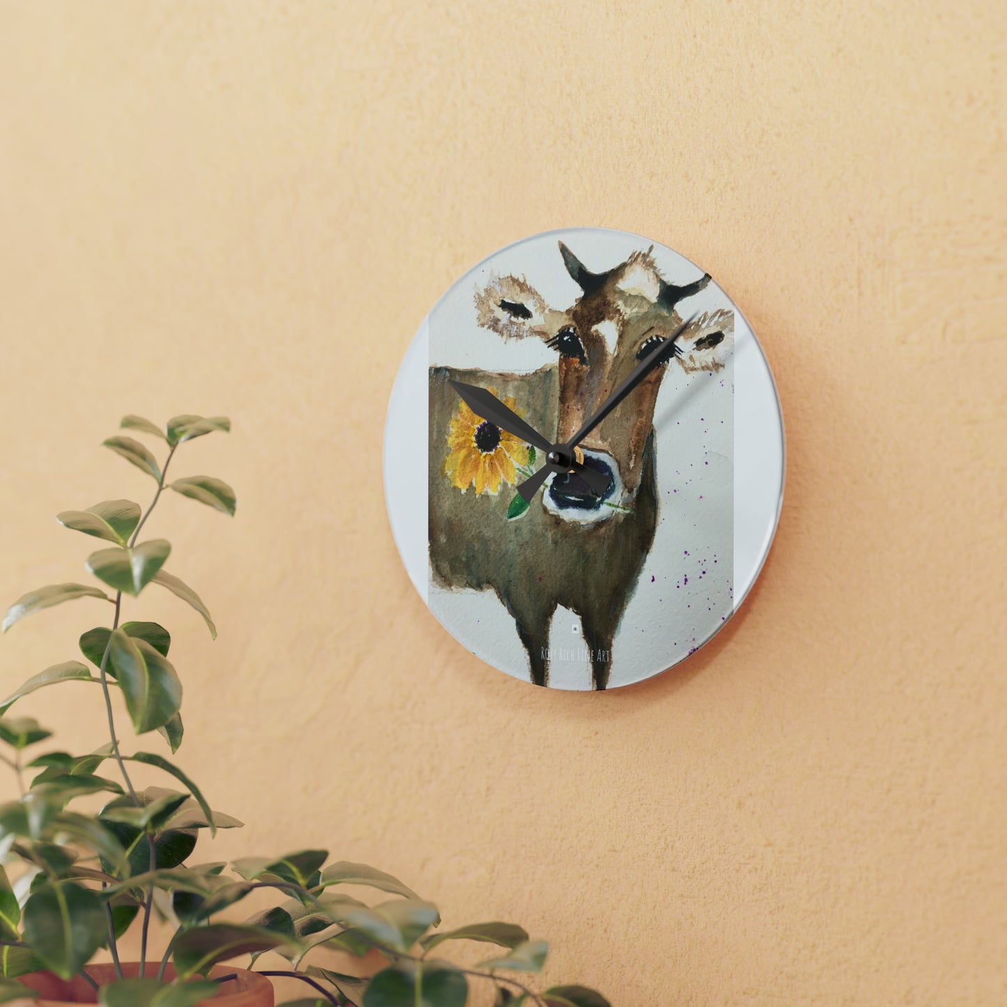 Bonnie Cow Acrylic Wall Clock