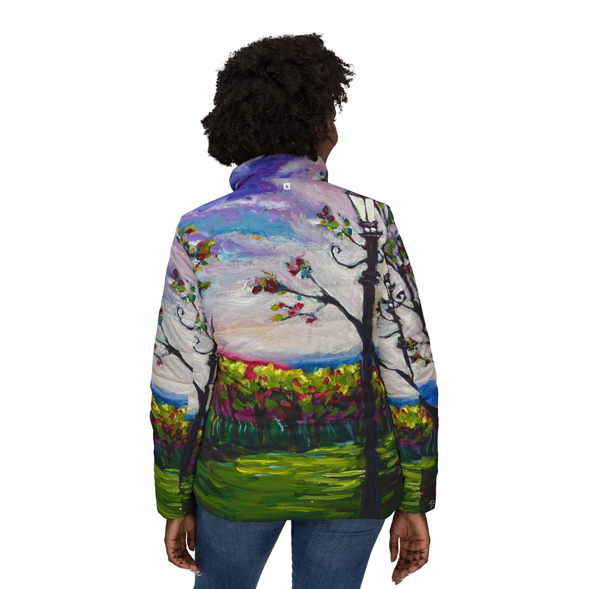 Women's Puffer Jacket - Roxy Rich Fine Art -Sundown in Surrey at Stanhill Court