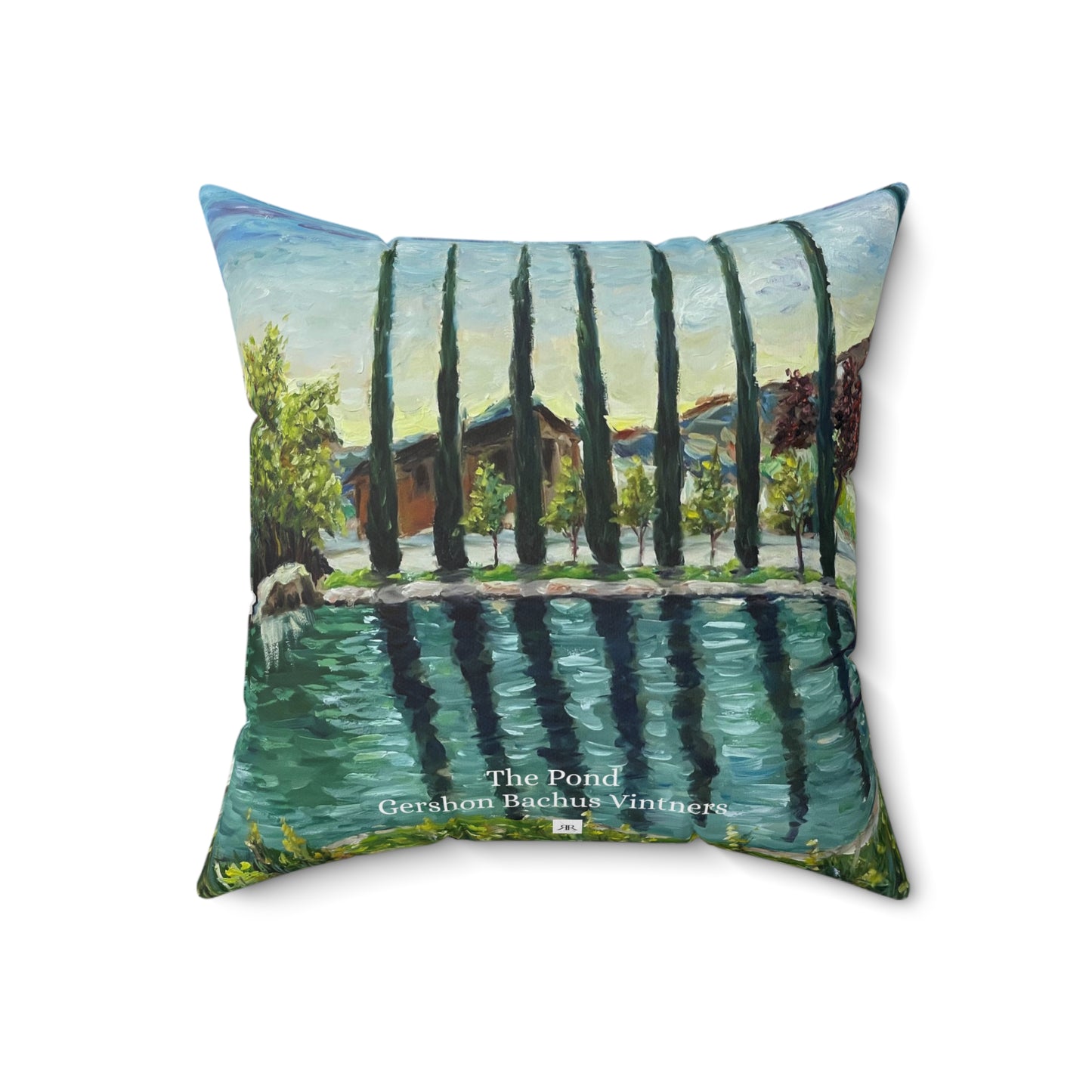 The Pond at Gershon Bachus Vintners GBV  Indoor Spun Polyester Square Pillow