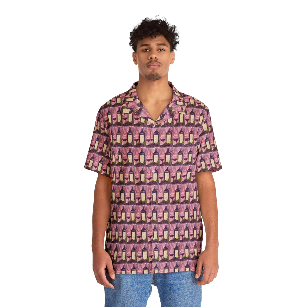 Men's Hawaiian Shirt- GBV-Porta Accanto Tempranillo -Small Print