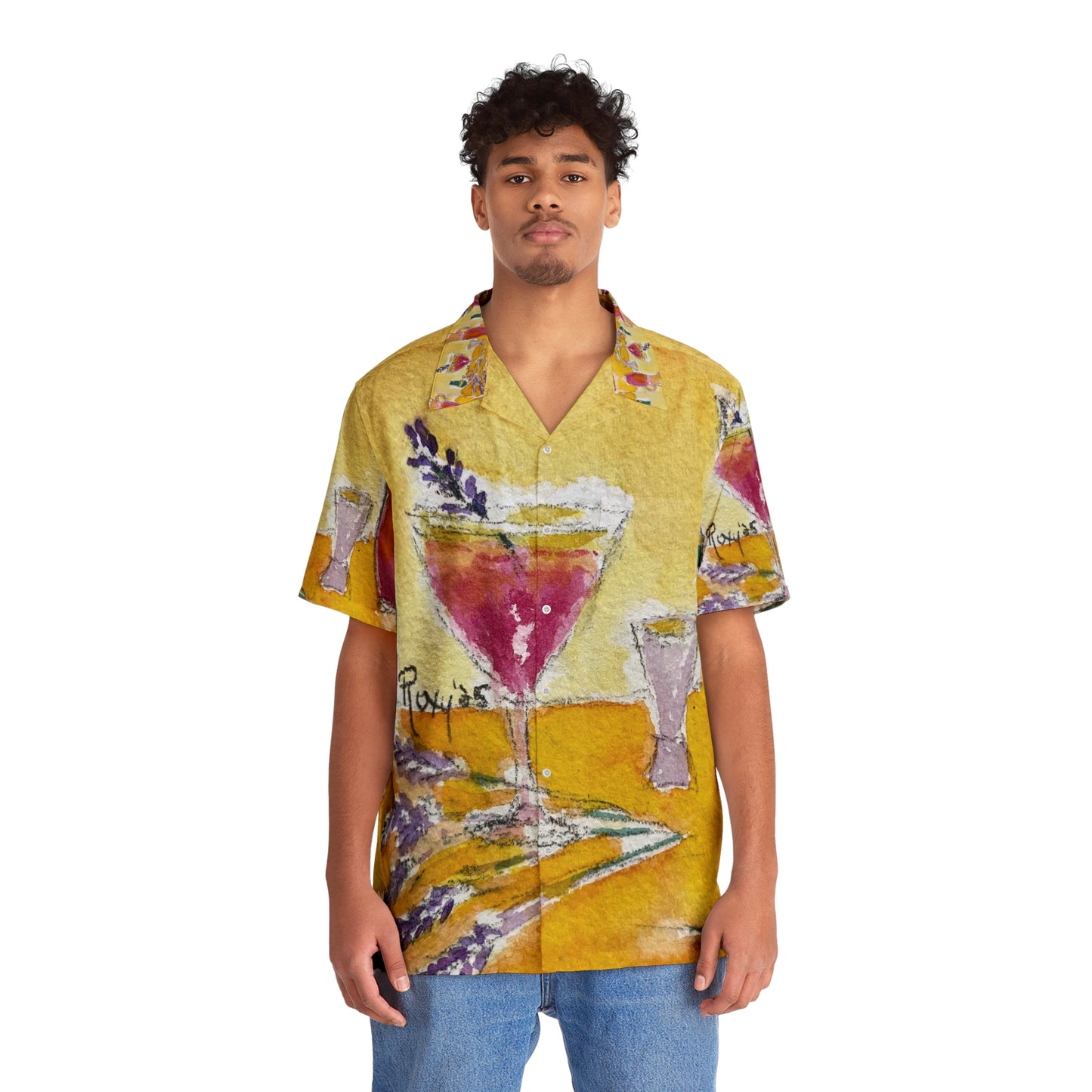 Men's Hawaiian Shirt- Prosecco & Lavender Cocktails