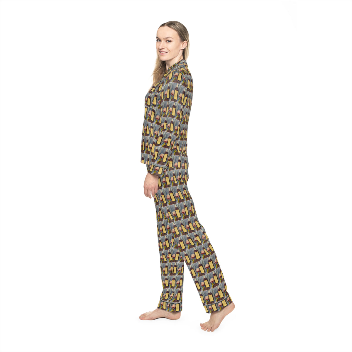 Satin Pajamas — Luxurious Silky Sleepwear Set- Vertunmus-GBV Wine and Clique Glass