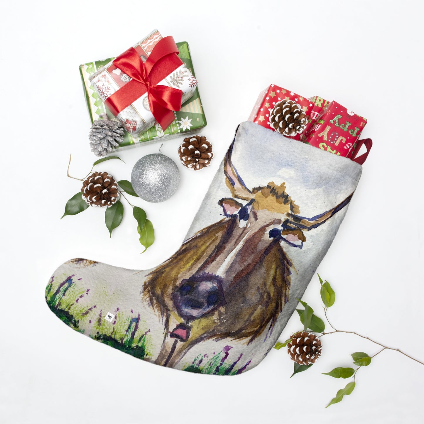 Lola Longhorn Cow Christmas Stocking