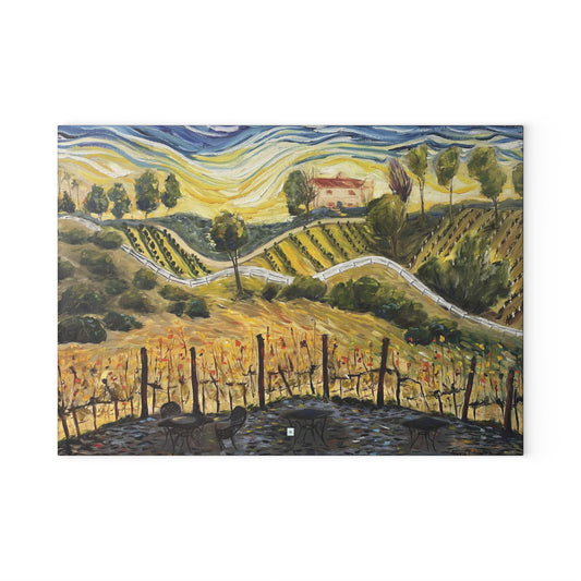 Glass Cutting Board-Sunset at the Villa-GBV