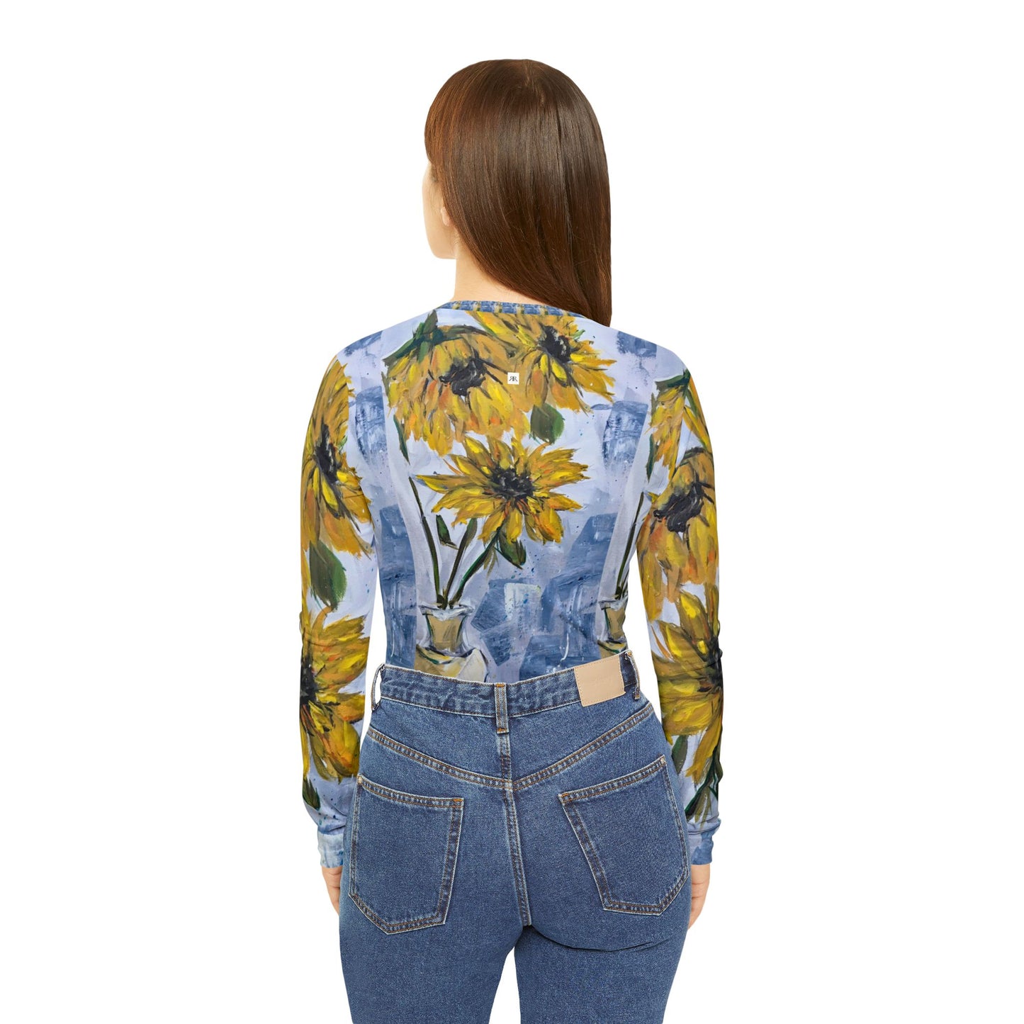 Long Sleeve Shirt- Shabby Sunflowers- V-neck Women's