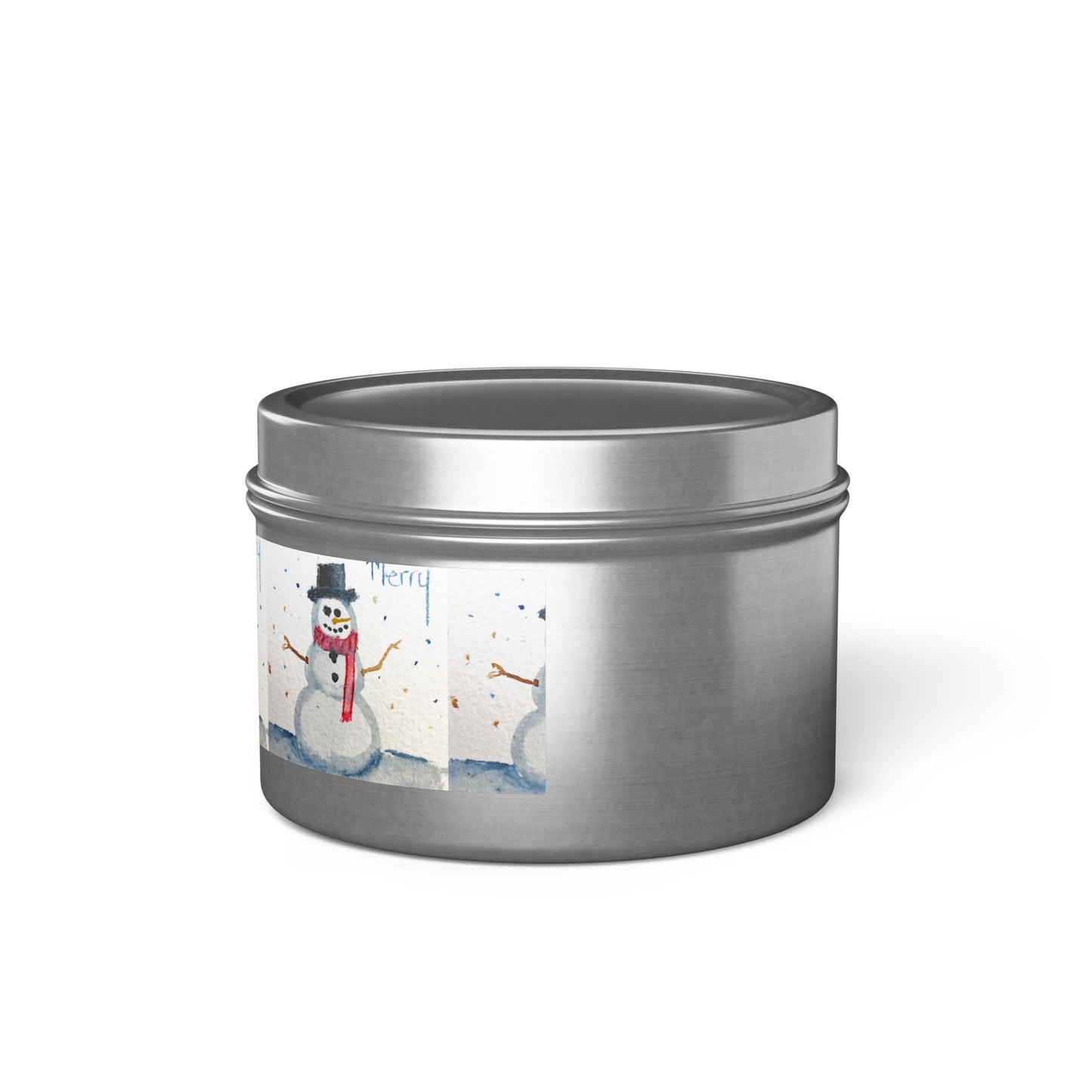 Tin Candle-Merry Snowman