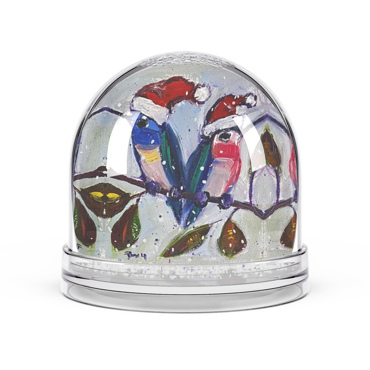 Snow Globe - Holiday Hummingbirds