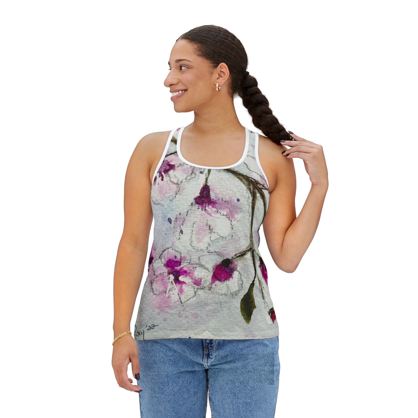 Women's Racerback Tank Top-Cherry Blossoms