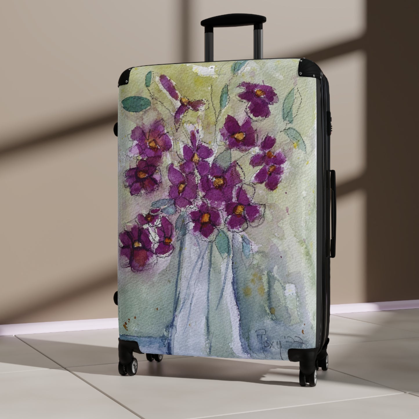 Pink Wildflowers Suitcase (Carry On + 2 sizes)