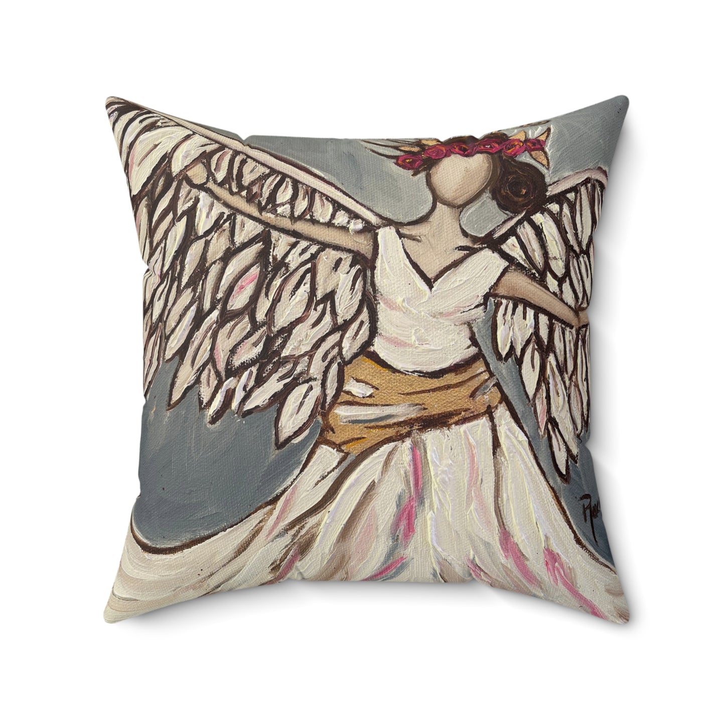 Angel Rising Indoor Spun Polyester Square Pillow