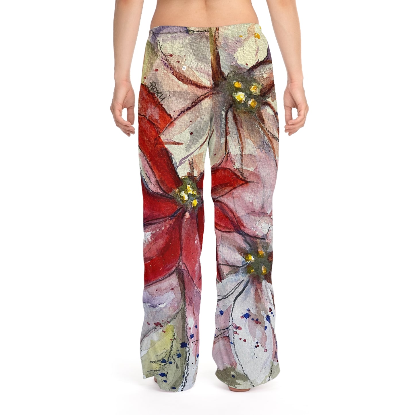 Poinsettias Print-Women's Pajama Pants