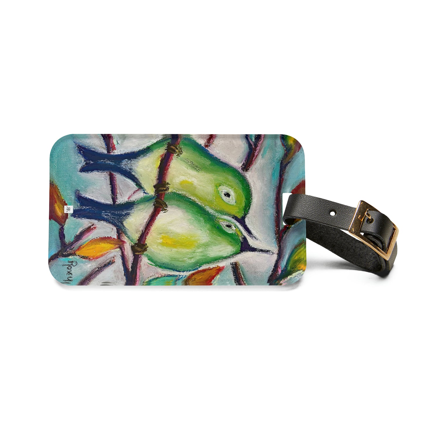 Cuddling Warbler Birds Luggage Tag