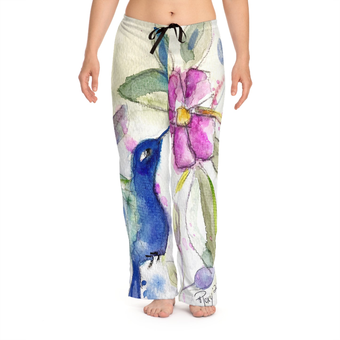 Pajama Pants - Hummingbird in Spring- Women's Pajama Pants