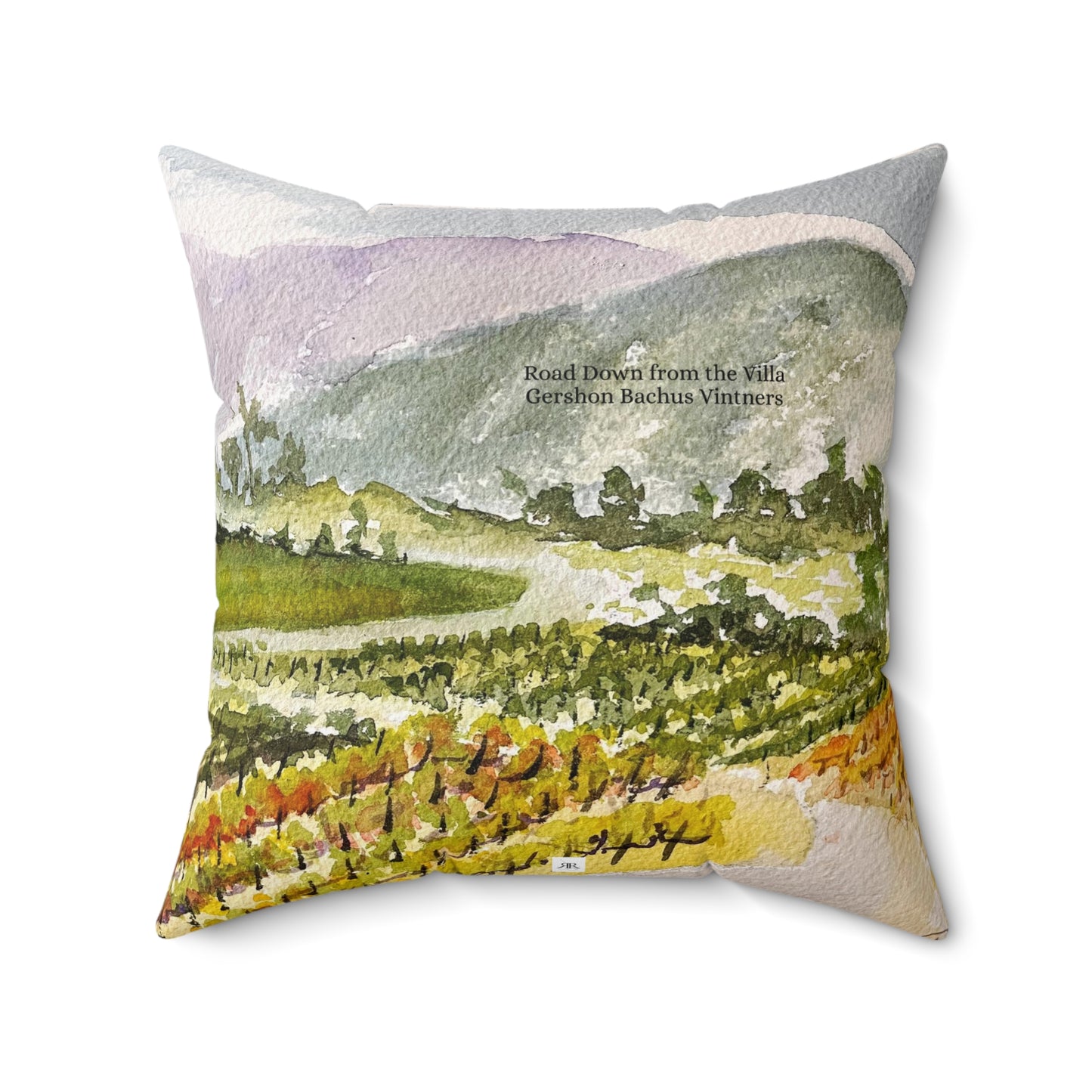Road down from the Villa GBV  Indoor Spun Polyester Square Pillow