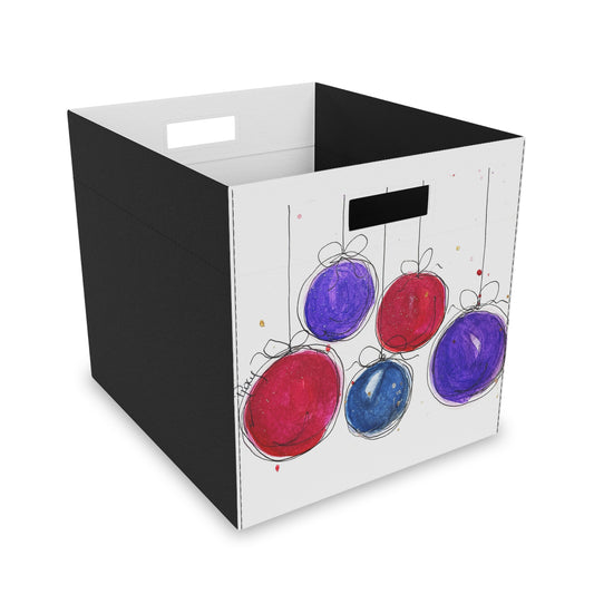 Boîte de rangement en feutre pour boules de Noël colorées