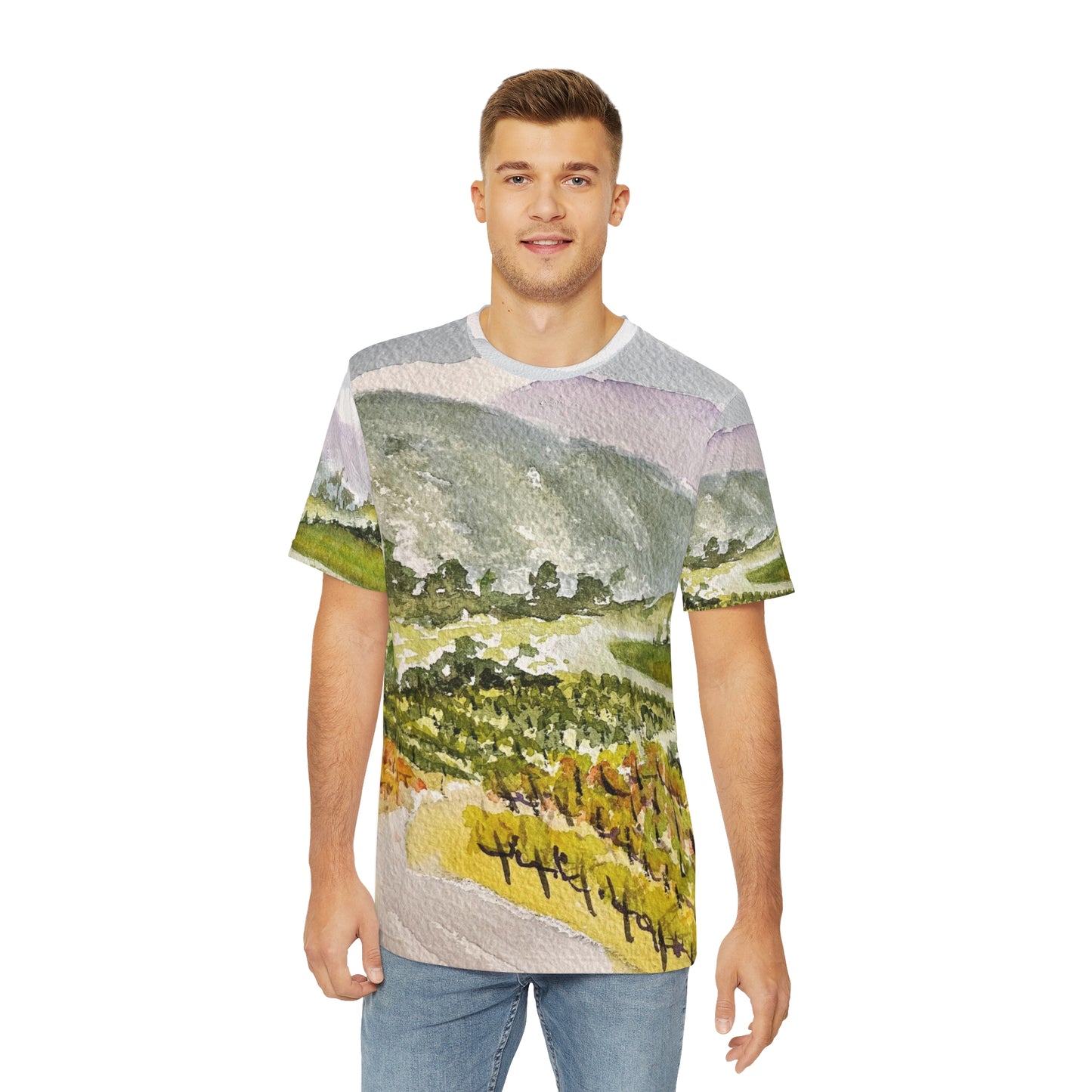 Men's Poly Tee - Road Down from the Villa- Gershon Bachus Vintners