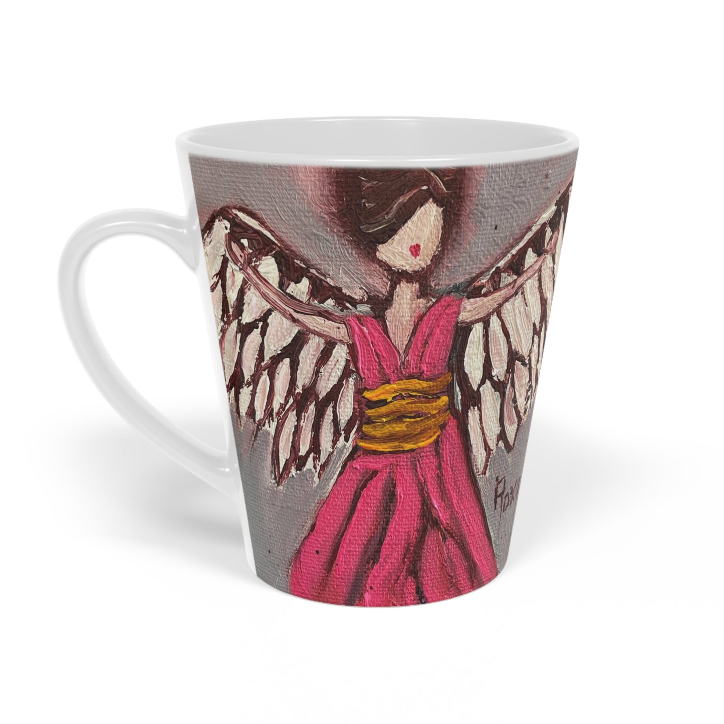 Pink Angel Rising Latte Mug, 12oz