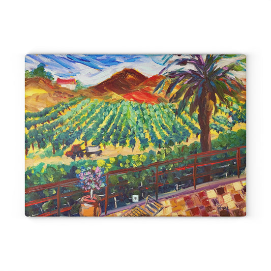 Vineyard View Chapin Winery Glass Cutting Board