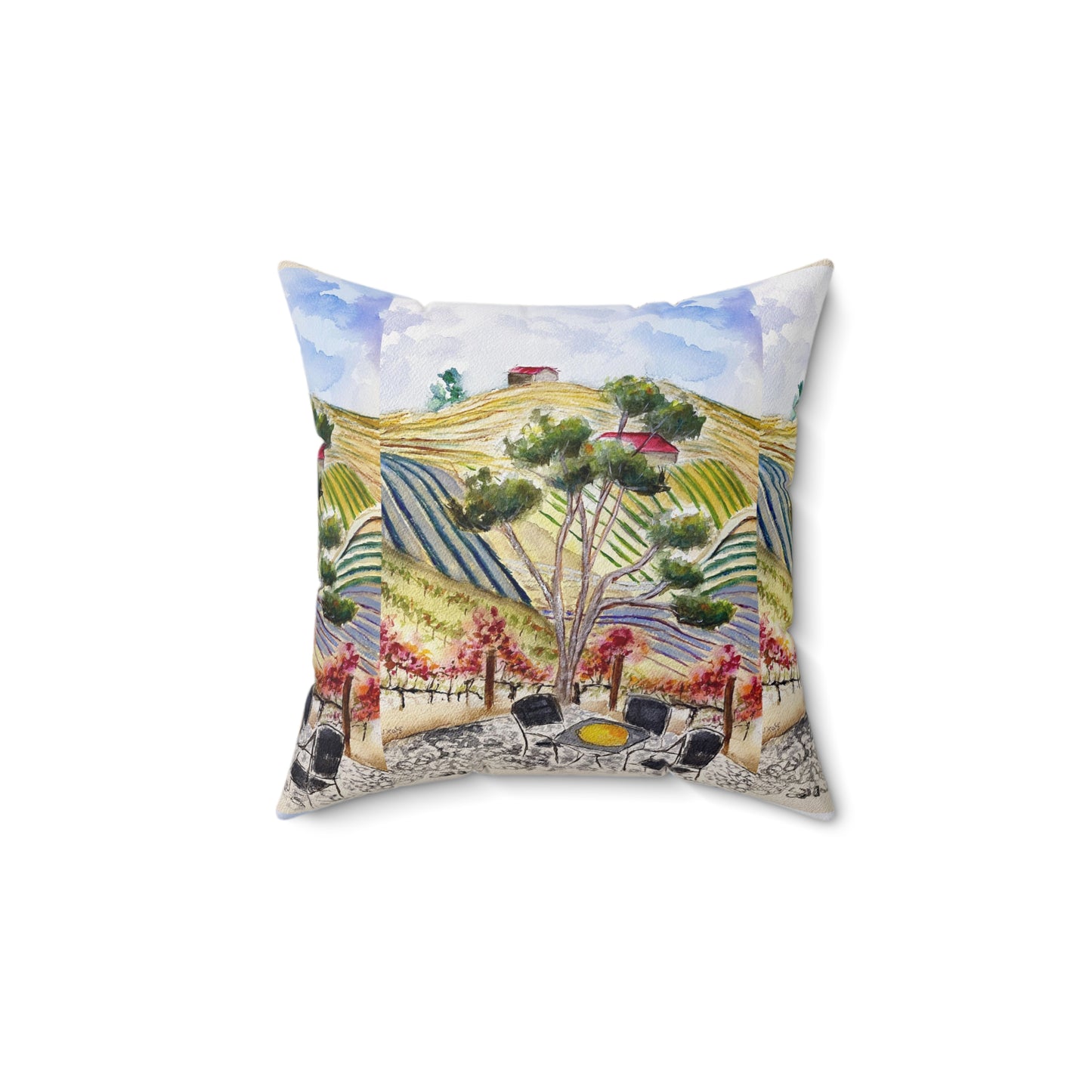 View from the Patio at GBV Indoor Spun Polyester Square Pillow